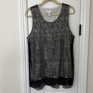 Chico's Black and White Lace Blouse